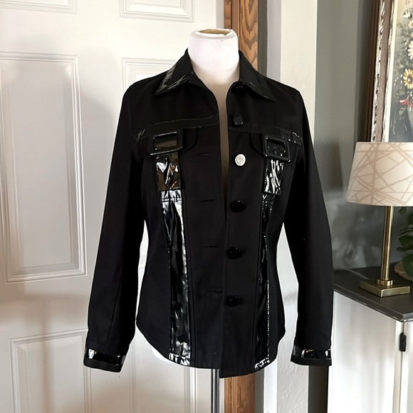 Vintage Laura Ashley Jacket with Pleather Trim and Buckles - Picture 1 of 8